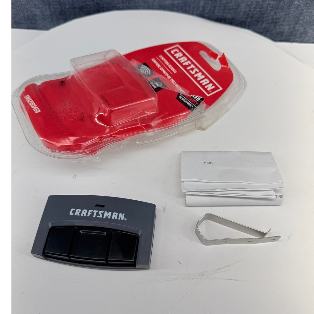 Craftsman Garage Door Opener Remote CMXZDCG453 Gray 3-Button Wireless Visor Clip